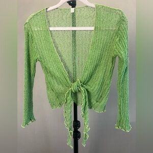 Green Tie-Front Cardigan